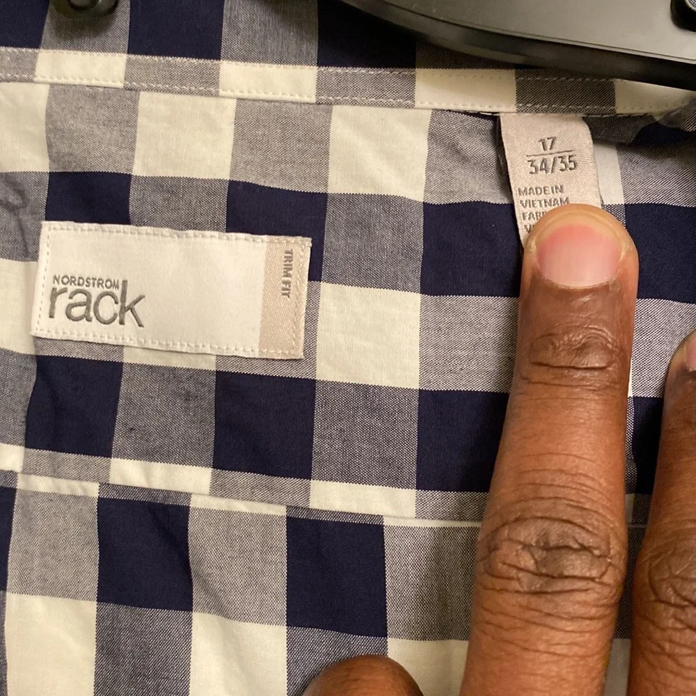 Slim fit nordstrom rack blue and white casual button down - Picture 2 of 3